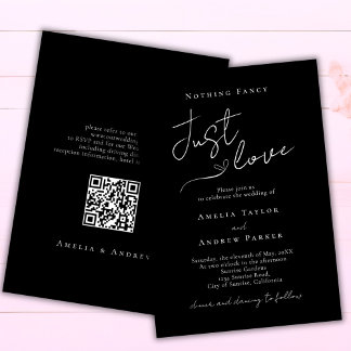 Nothing Fancy Just Love Elegant QR Code Wedding Invitation