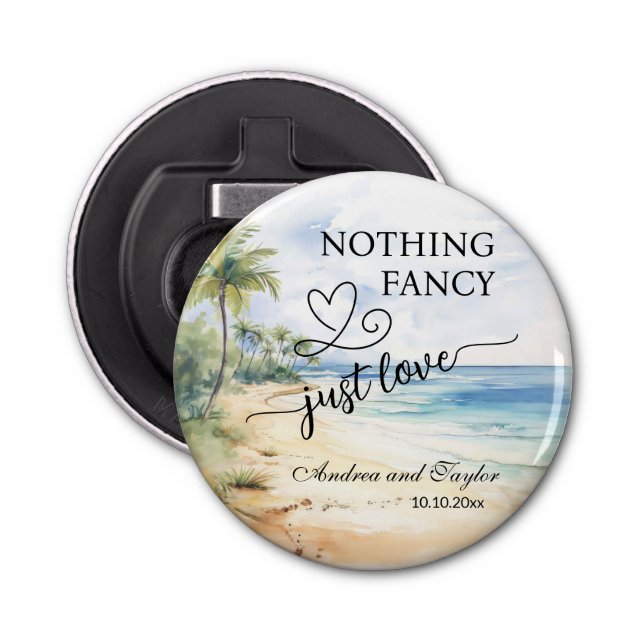 Nothing Fancy Just Love Elegant Wedding favour Bottle Opener (Front)