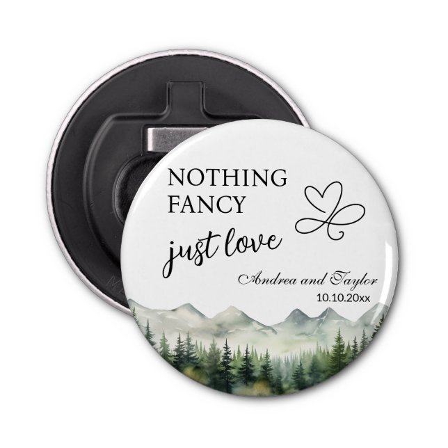 Nothing Fancy Just Love Elegant Wedding favour Bottle Opener (Front)