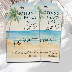 Nothing Fancy Just Love Elegant Wedding Gift Tags