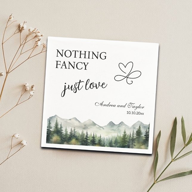 Nothing Fancy Just Love Elegant Wedding Napkin (Creator Uploaded)