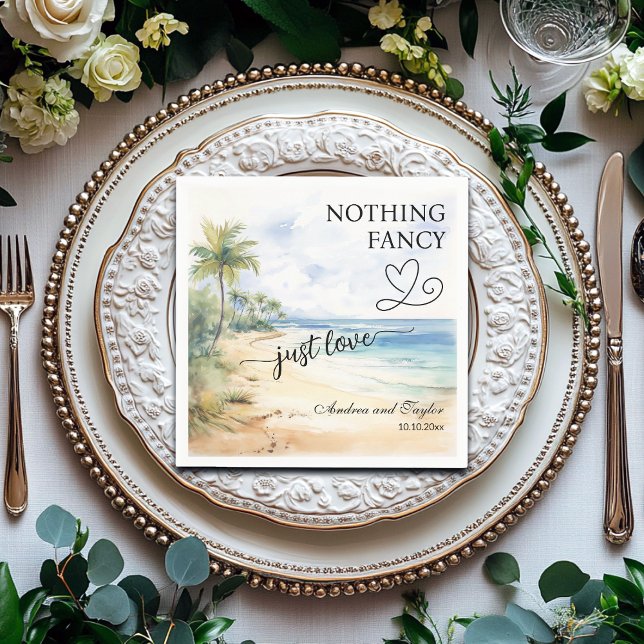 Nothing Fancy Just Love Elegant Wedding Napkin (Creator Uploaded)