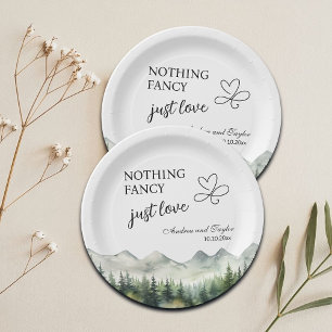 Nothing Fancy Just Love Elegant Wedding Paper Plate