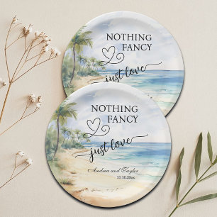 Nothing Fancy Just Love Elegant Wedding Paper Plate