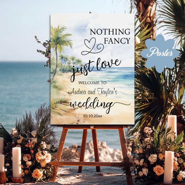 Nothing Fancy Just Love Elegant Wedding Welcome Poster (Creator Uploaded)