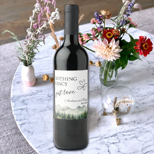 Nothing Fancy Just Love Elegant Wedding Wine Label
