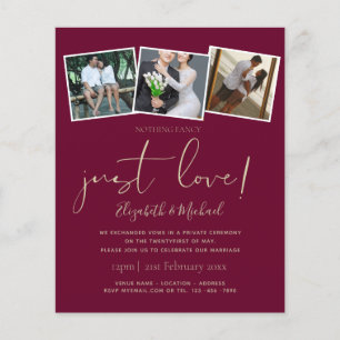 Nothing Fancy Just Love Elopement Announcement
