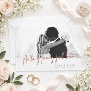 Nothing Fancy Just Love Elopement Announcement