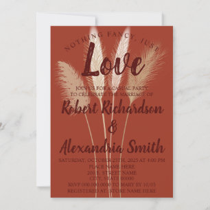 Nothing Fancy Just Love Elopement Pampas Grass Invitation