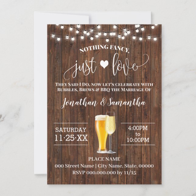 Nothing Fancy Just Love Elopement Western Invite (Front)