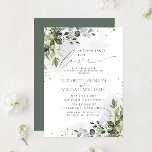 Nothing Fancy Just Love Eucalyptus Green Wedding Invitation<br><div class="desc">Create the perfect invitation for a casual wedding, or after-elopement reception celebration, with this modern, trendy, ecalyptus botanical greenery design, featuring hand lettered script typography, with all type in sage green. Thank you sooo much for supporting our small business, we really appreciate it! We are so happy you love this...</div>