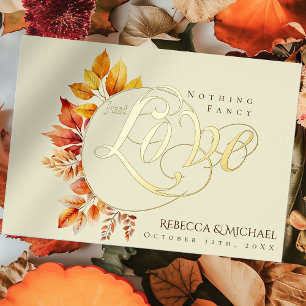 Nothing Fancy Just Love Fall Leaves Wedding