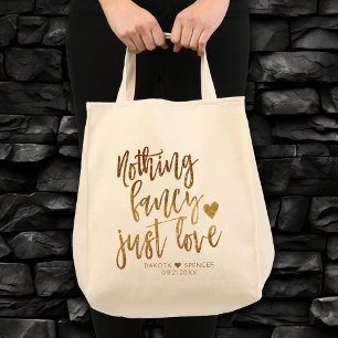 Nothing Fancy Just Love   Gold Heart Micro Wedding Tote Bag