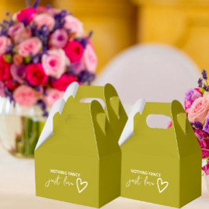 Nothing Fancy Just Love Groovy Green Wedding Favour Box