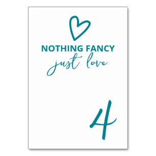 Nothing Fancy Just Love Groovy Retro 70s Wedding Table Number