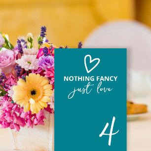 Nothing Fancy Just Love Groovy Retro 70s Wedding Table Number