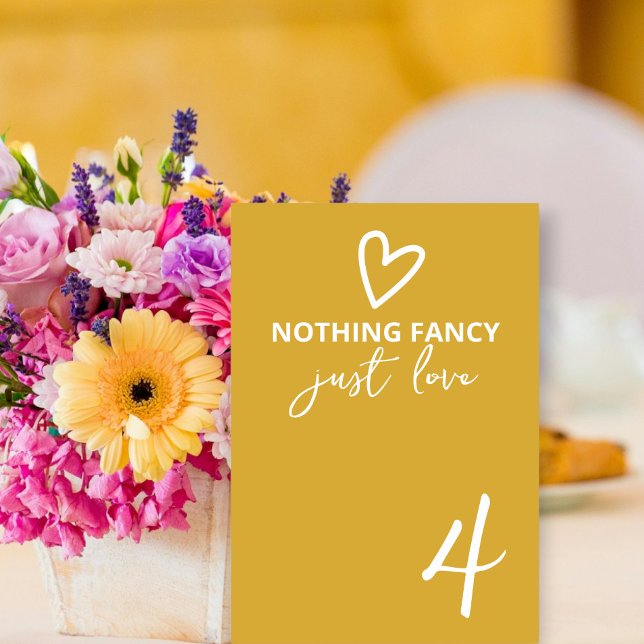 Nothing Fancy Just Love Groovy Retro 70s Wedding Table Number (Nothing Fancy Just Love Groovy Retro 70s Wedding Table Numbers from Ricaso. Fun colorful bold modern)