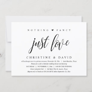 Nothing Fancy, Just Love, Happily Ever After Party Invitation