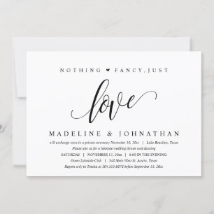 Nothing Fancy, Just Love Happily Ever After Party Invitation