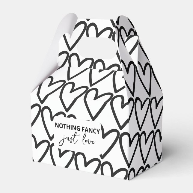 Nothing Fancy Just Love Heart Pattern Wedding Favour Box (Front Side)