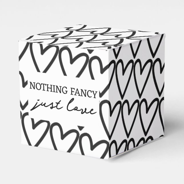 Nothing Fancy Just Love Heart Pattern Wedding Favour Box (Front Side)