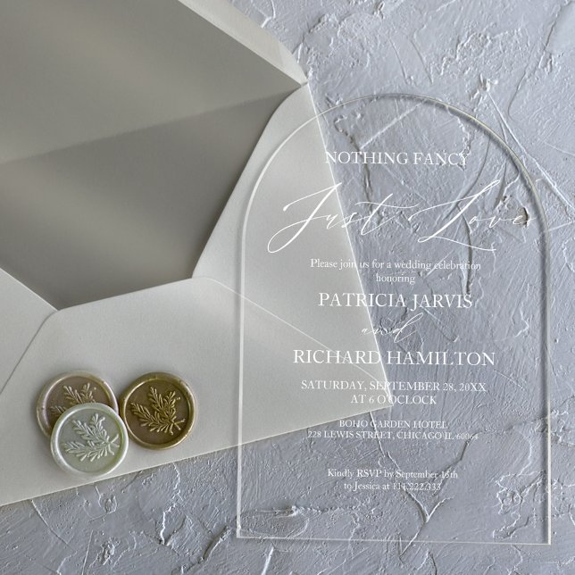 Nothing Fancy Just Love Intimate Wedding Acrylic Invitations (Creator Uploaded)