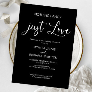 Nothing Fancy Just Love Intimate Wedding Invitation