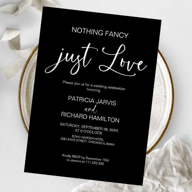 Nothing Fancy Just Love Intimate Wedding Invitation (Creator Uploaded)