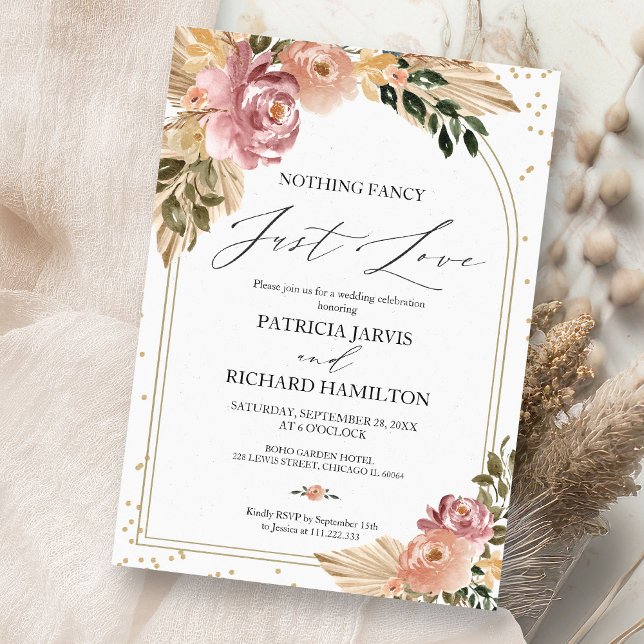 Nothing Fancy Just Love Intimate Wedding Invitation (Creator Uploaded)