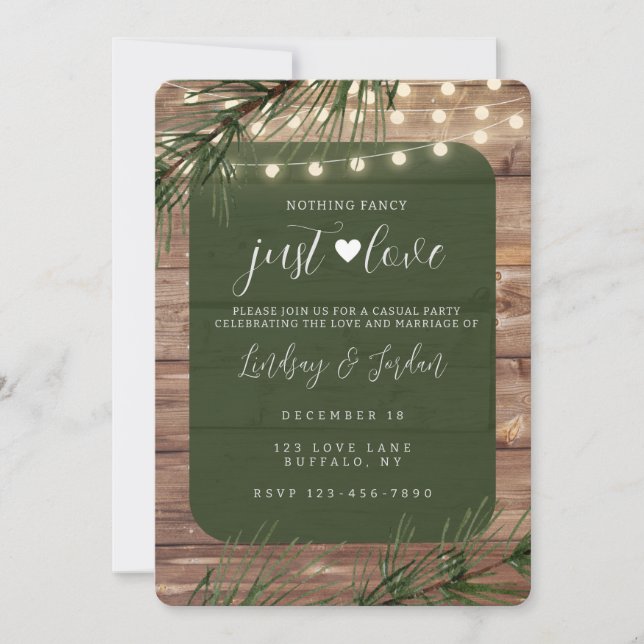 Nothing Fancy Just Love Invitation (Front)