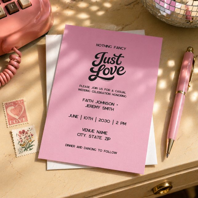 Nothing Fancy Just Love Invitation | Black & Pink (Creator Uploaded)