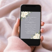 Nothing Fancy Just Love Light Grey Floral Wedding