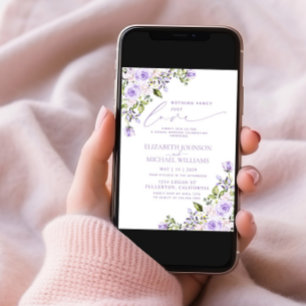 Nothing Fancy Just Love Lilac Lavender Wedding Invitation