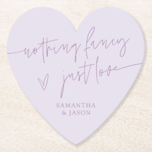 Nothing Fancy Just Love Lilac Wedding Paper Coaster