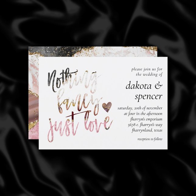 Nothing Fancy Just Love | Luxurious Agate Marble Invitation (Creator Uploaded)