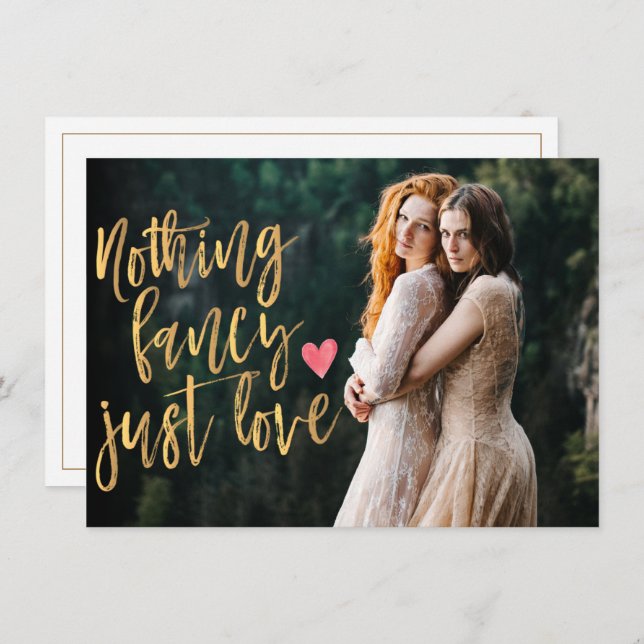 Nothing Fancy Just Love | Micro Wedding Photo Invitation (Front/Back)