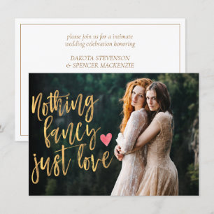 Nothing Fancy Just Love   Micro Wedding Photo Invitation