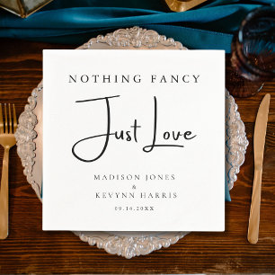 Nothing Fancy Just Love Minimal and Chic Wedding   Napkin
