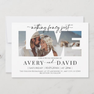 Nothing Fancy Just Love Minimal Wedding  Invitatio Invitation