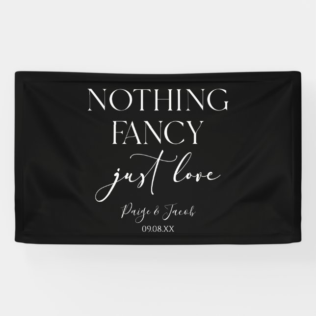Nothing Fancy Just Love Minimalist Casual Wedding Banner (Horizontal)