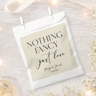 Nothing Fancy Just Love Minimalist Casual Wedding Favour Bags