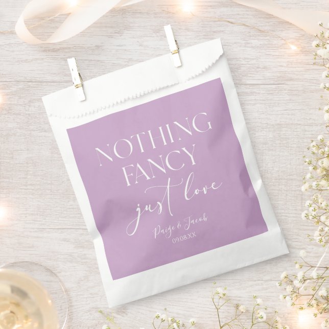 Nothing Fancy Just Love Minimalist Casual Wedding Favour Bags (Clipped)