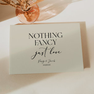 Nothing Fancy Just Love Minimalist Casual Wedding Guest Book
