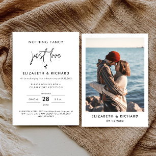 Nothing Fancy Just Love Minimalist Casual Wedding Invitation
