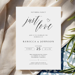 Nothing Fancy Just Love Minimalist Casual Wedding Invitation