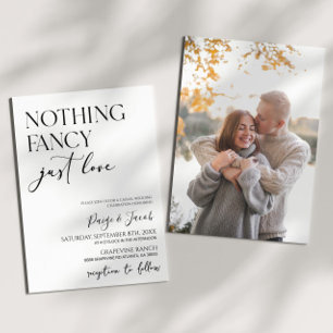 Nothing Fancy Just Love Minimalist Casual Wedding Invitation