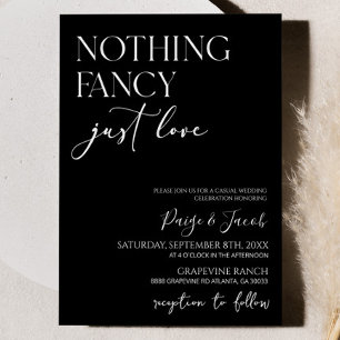 Nothing Fancy Just Love Minimalist Casual Wedding Invitation