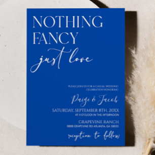 Nothing Fancy Just Love Minimalist Casual Wedding Invitation