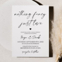 Nothing Fancy Just Love Minimalist Casual Wedding