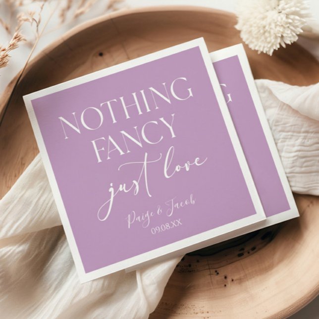Nothing Fancy Just Love Minimalist Casual Wedding Napkin (Creator Uploaded)